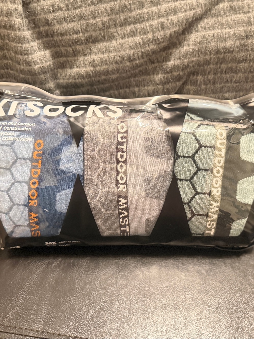 Outdoor Master knee-high padded wool compression Ski Socks 3 Pack US men’s 10-13